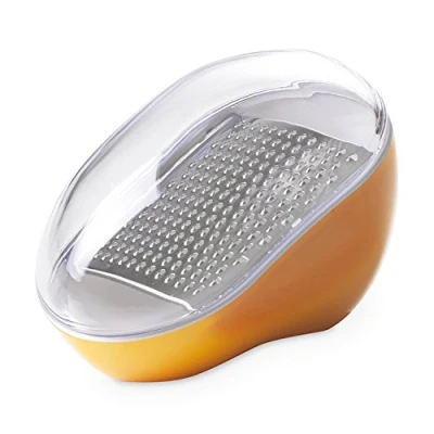 Image de Omada Design Râpe Manuelle Colorée, Lame Inox et Couvercle garde la Fraîcheur, Passe au Lave Vaisselle, Ligne Trendy (Blanc)