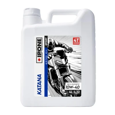 Image de IPONE Huile Moteur Moto 4 Temps 10W40 Full Power Katana 100% Synthétique avec Esters Passage de Vitesse Plus Fluide Bidon 4L