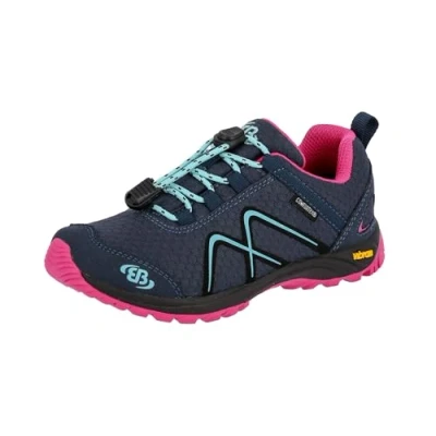 Image de Brütting Guide Chaussures Basses de Trekking et randonnée, Bleu Marine/Rose/Turquoise, 26 EU