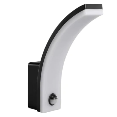 Image de Maclean MCE512 applique LED avec détecteur de mouvement PIR, éclairage mural pour intérieur et extérieur, murale, 20 W, IP65 étanche, 2000 lm, 4000 K blanc neutre (noir)