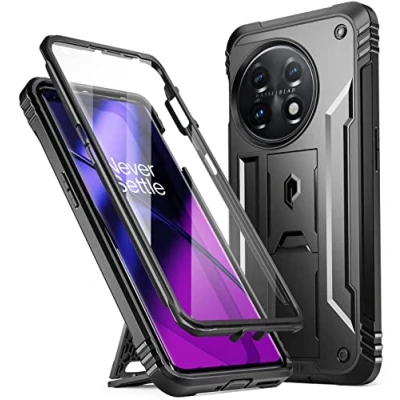 Image de Poetic Revolution Coque Compatible avec OnePlus 11 5G 6,7&quot; (Version 2023), de Protection intégrale Robuste et résistante aux Chocs béquille Protecteur d&#039;écran intégré, Noir