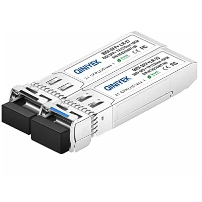 Image de QINIYEK a Pair of 10G SFP+ BIDI Transceiver, LC Single Mode Fiber Module, 10GBASE 1270nm/1330nm for Cisco SFP BX20D I/SFP BX20U I, Ubiquiti UniFi, Mikrotik, and More, DOM, 10 20km