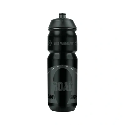 Image de SKS GERMANY ROAD BOTTLE LARGE Gourde de 750 ml au design cool pour la route (pour tous les porte bidons courants, valve push pull anti fuite, forme ergonomique, bouchon amovible) Noir
