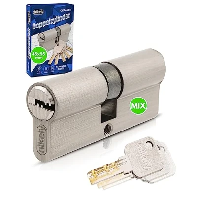 Image de GERCAR Système de fermeture Pro DIY MIX Cylindre profilé 45/55 serrure à identique la demande 100 mm A : 45 B 55 assembler soi même avec une clé Gris