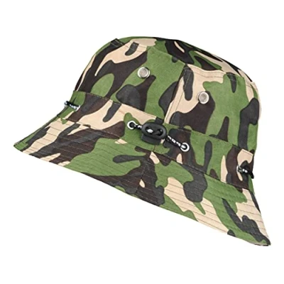 Image de TOUTACOO, Chapeau Forme bob, Toutes Saisons, réglable, Bob uni Sport Mixte (Camouflage Vert)