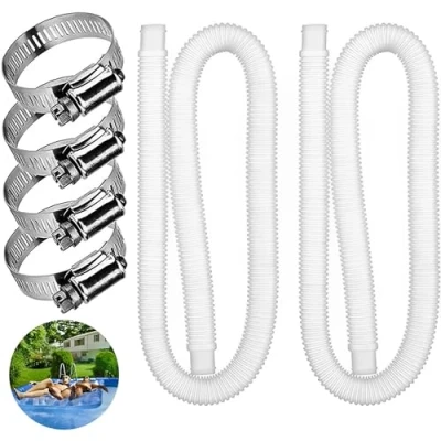 Image de 2 Pcs Tuyau de Rechange pour Piscine Hors Sol Terre Remplacement Pompe Filtre Piscine（59x1.25 inch）