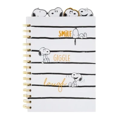 Image de Grupo Erik Carnet de projet A5 avec 4 intercalaires Snoopy intercalaires, planificateur projet, bloc notes Marchandise Snoopy, papeterie cadeaux cacahuètes