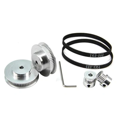 Image de Zeberoxyz 2 pièces ensemble GT2 roue synchrone 20 &amp; 60 dents 5 mm alésage poulie de distribution en aluminium avec longueur 200 largeur 6 ceinture (20 60T 5B 6)