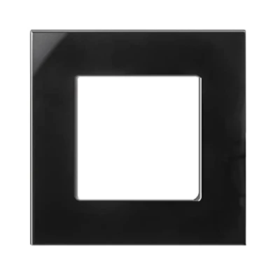 Image de Maclean MCE730B Glasrahmen Panel 86x86mm für Steckdose Modulare Wandsteckdose Unterputzdose Wanddose Einbaudose Unterputz Montage (Glasrahmen Steckdose, Schwarz)