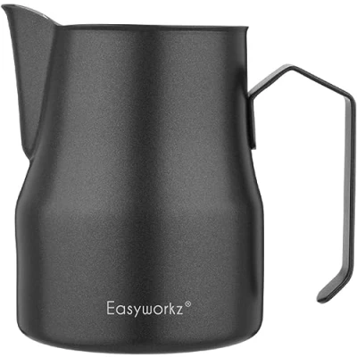 Image de Easyworkz Pichet à lait en acier inoxydable pour café, tasse cappuccino latte art, 350 ml