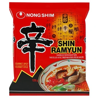 Image de Nong Shim Shin Ramyun Noodle Soup Spicy 4.2oz.(pack of 5)