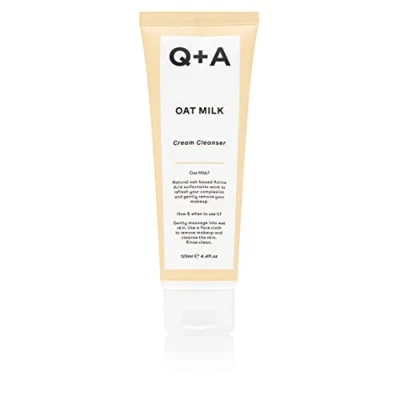 Image de Q+A Crème nettoyante au lait d&#039;avoine un nettoyant hydratant pour le visage formulé avec triple mélange d&#039;ingrédients dérivés soulever doucement maquillage et les impuretés 125 ml