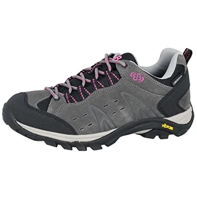 Image de Brütting Mount Bona Low, Chaussure de course tout terrain Femme, Gris/Noir/Rose, 41 EU