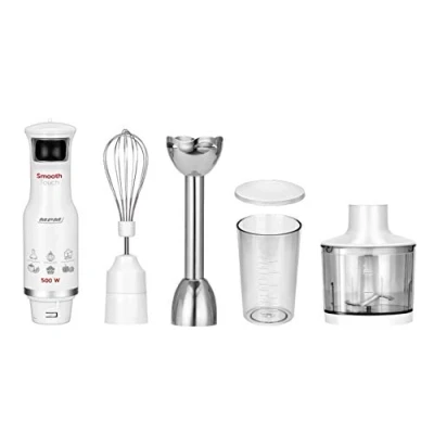Image de MPM MBL 28 Jeu de broyeurs et tiges pour mélangeur à main, avec accessoires, acier inoxydable, fonction &quot;Smooth Touch&quot; 500W