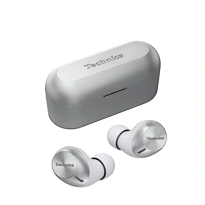 Image de Technics EAH AZ40M2ES Écouteurs Sans Fil avec Suppression du Bruit, Bluetooth Multipoint 3 Appareils, Intra Auriculaires Confortables, Micro intégré, Ajustement Personnalisable,Argent