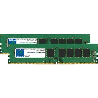 Image de GLOBAL MEMORY 32Go (2 x 16Go) DDR4 2400MHz PC4 19200 288 PIN ECC DIMM (UDIMM) MÉMOIRE RAM KIT pour SERVEURS/WORKSTATIONS/Cartes Meres