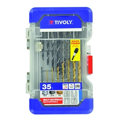 Image de TIVOLY 11901170049 Mixed 1/4&quot; Hex Shank Drill Bits &amp; Screw Bit Set (35 pièces)