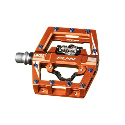 Image de Funn Mamba S Pédales VTT Clipless, à Clip Simple Face, Compatibles avec Les Cales SPD, de Vélo Axe CrMo 9/16 Pouces pour VTT/BMX/Cyclisme Gravel (Orange)
