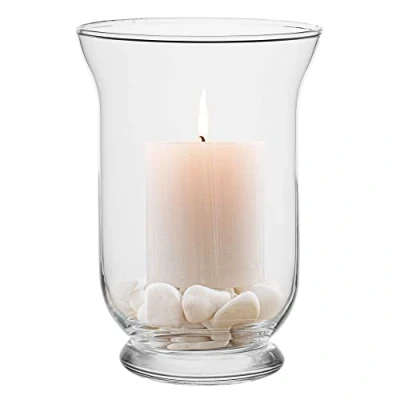 Image de TREND FOR HOME Grand Bougeoir en Verre 19.5 cm Photophore Bougie Vase Haut Transparent Porte Hurricane pour Bougies Chauffe Plat Pilier Votif Centre de Table Mariage Freesia
