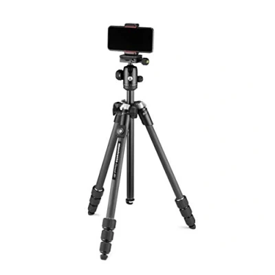 Image de Manfrotto Element MII Trépied pour Appareil Photo en Carbone avec Rotule et Bluetooth, Support Smartphone Téléphone, Stabilisateur compact CSC, DSLR