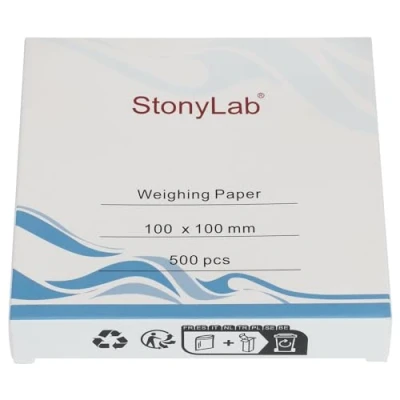 Image de stonylab Papier de Pesée, 100 x mm Papiers Pesée D&#039;échantillons Exempts D&#039;azote Balance Analytique pour la Recherche en Laboratoire, Lot 500