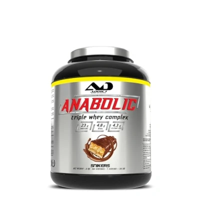 Image de Addict sport nutrition Anabolic triple whey Protéine de lactosérum concentrée, isolée et hydrolysée pure BCAA Glutamine Croissance musculaire récupération 2kg Snickers