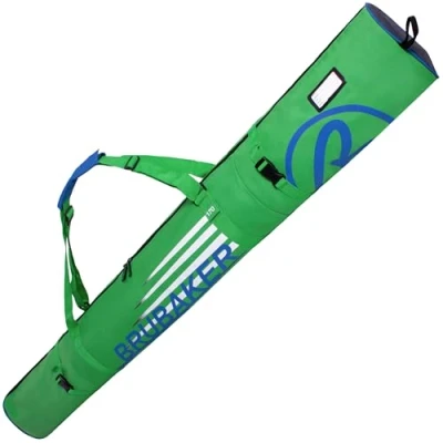 Image de BRUBAKER ‘Carver Champion’ Série limitée Housse à Skis rembourrée pour 1 Paire de et Bâtons 170 cm Vert Bleu
