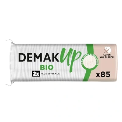 Image de Demak&#039;Up Bio Disques Cotons à Démaquiller Visage et Yeux 100% Fibres de Coton Naturelles Biologiques non Blanchies Certifiés GOTS 85
