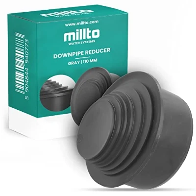 Image de Millto™ Réducteur De Ø 110 mm DN 100 Gris À Plusieurs Niveaux 63 Adaptateur Filtre Tuyau Descente Réduction Des Tuyaux Transition