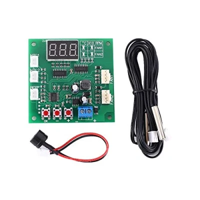 Image de Module Pilote, DC 12V 24V 48V 2 Canaux PWM 4 Fils Ventilateur Température Régulateur de Vitesse Gouverneur d&#039;Affichage pour PC Ventilateur/Alarme
