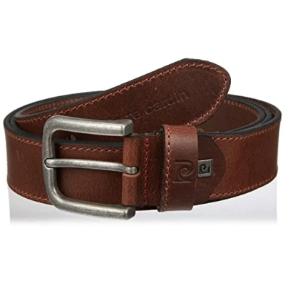 Image de Pierre Cardin leather belt men, jeans men 40 mm wide, full cowhide dark brown, Farbe/Color:marron, Size US/EU:Bundweite 140 cm Gesamtlänge 155 W 53 XXXXL