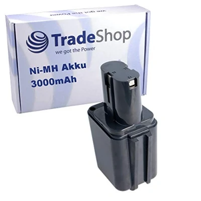 Image de Batterie Ni MH haute performance pour perceuse visseuse Bosch GSR 9,6 V, 9,6VE, 9,6VES, 9,6VET, PSB 9.6VE, 9.6VESP / V 3000 mAh