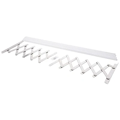 Image de Sauvic 90855 Séchoir à Linge Extensible Inoxydable avec 10 Barres en Aluminium 100 x 13,5 26,5 cm