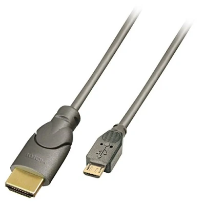 Image de Lindy 0.5m HDMI USB 2.0 Micro B M/M 0,5 m Noir, Anthracite Neuf