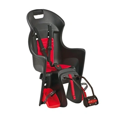 Image de POLISPORT Boodie Porte Fixation Cadre Bébé Unisexe, Noir/Rouge, Poids de l&#039;enfant : 9 à 22 kg Maximum