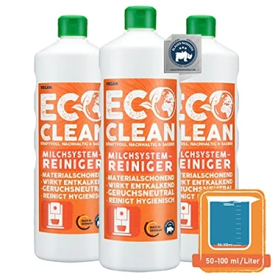 Image de Eco Clean® nettoyant du système de lait (ensemble 3x1 litres) nettoyeur très efficace pour machine à café doux les matériaux mousseur fiable
