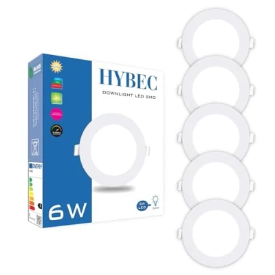Image de CLAR HYBEC Spot LED encastrable 6W, Extra Plat, Downlight LED, Salle de Bain, Plat 6W Blanc Froid 6000ºK (Pack 5)