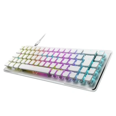 Image de Roccat Vulcan II Mini Air Clavier Gaming Optique et Mécanique 65 %, Fonctionnalités sans Fil Bluetooth Complètes, Éclairage RGB Personnalisable, Blanc