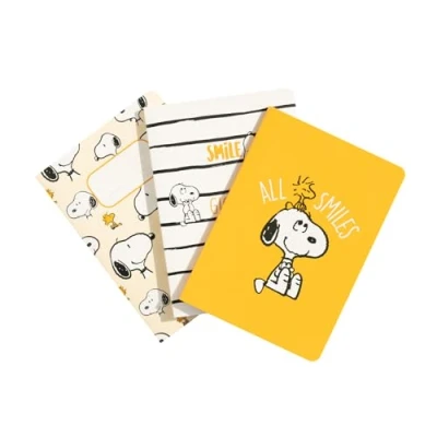Image de Grupo Erik Lot de 3 Carnets Snoopy Carnet Notes A6, Poche, Voyage, Recettes, Cahier