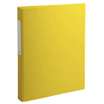 Image de Exacompta réf. 54386E Carton de 10 classeurs rembordés PP 2 anneaux ronds diamètre 25 mm Dos 40 Dimensions extérieures : 32 x 25,5 cm Format à classer A4 Coloris jaune
