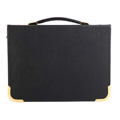 Image de Clairefontaine BPCJ1A4BKZ Un press book en vinyle noir pouvant contenir 25 pochettes transparentes 21x29,7 cm (non fournies) avec 1pochette élastique, fermeture éclair et poignée de transport