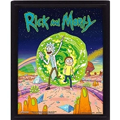 Image de Pyramid Cadre Mural Rick and Morty 3D Lenticulaire Portal, 20cm x 24cm EPPL71251 Taille Unique Multicolore