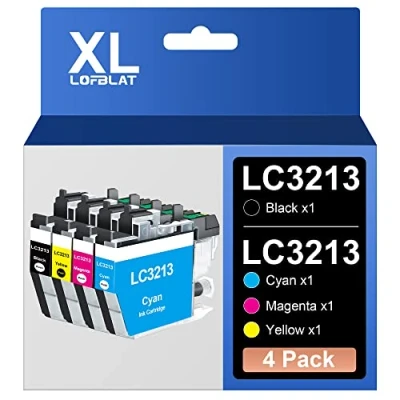 Image de LOFBLAT LC 3213 XL Lot de 4 Cartouches d&#039;encre Rechange pour Brother LC3213 MFC J491DW J497DW DCP J572dw J890DW J895DW J772DW J774DW