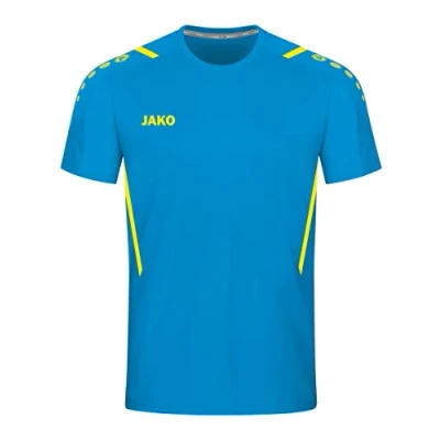 Image de Jako Maillot Challenge (Manches Courtes), Mixte, Bleu/Jaune Fluo, 3XL