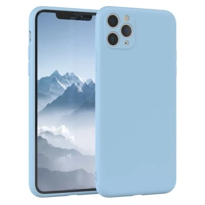 Image de EAZY CASE Coque de protection en silicone pour iPhone 11 Pro Max, bleu, souple, résistante aux chocs, avec l&#039;appareil photo, fine, TPU, antichoc, bleu clair
