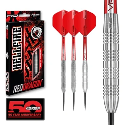 Image de RED DRAGON Hell Fire B: 26g Fléchettes Pointes Acier avec Ailettes et Tiges de Flechettes
