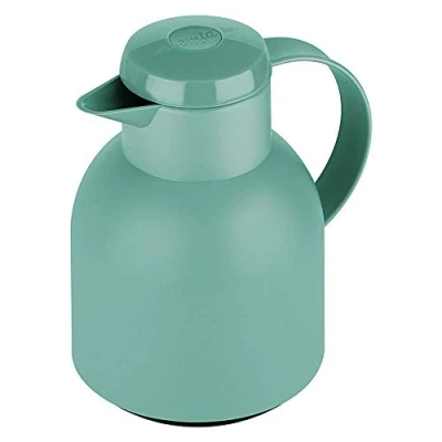 Image de Emsa Samba F40102 Pichet isotherme, 1 litre, en plastique, fermeture Quick Press, 100% étanche, chaud pendant 12 h, froid 24 vert poudré