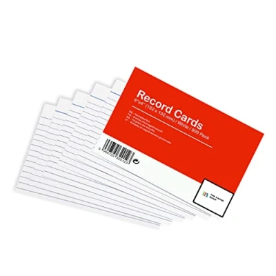 Image de [Lot de 800] Fiche Bristol A6 blanches lignées Revision 6 x 4 Cartes flash 152 mm 102 vierges d&#039;index