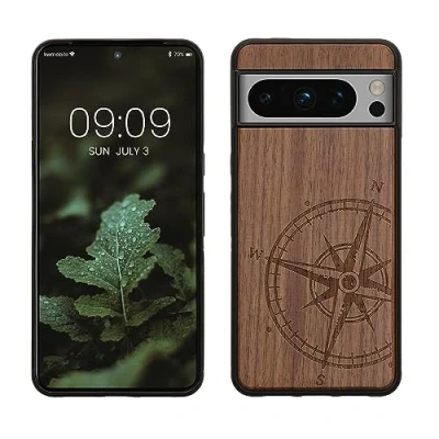 Image de kwmobile Housse Compatible avec Google Pixel 8 Pro Coque Étui de Protection Rigide Antichoc Cadre en TPU Brun foncé