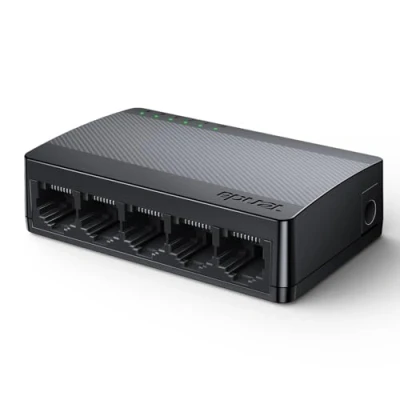 Image de Tenda Switch Ethernet Gigabit 5 Port, 10/100/1000 Mbps, rj45 avec Indicateur LED, Plug &amp; Play, Taille Mini, Montage sur Bureau ou Mural, Coque en Plastique (SG105 V4.0)